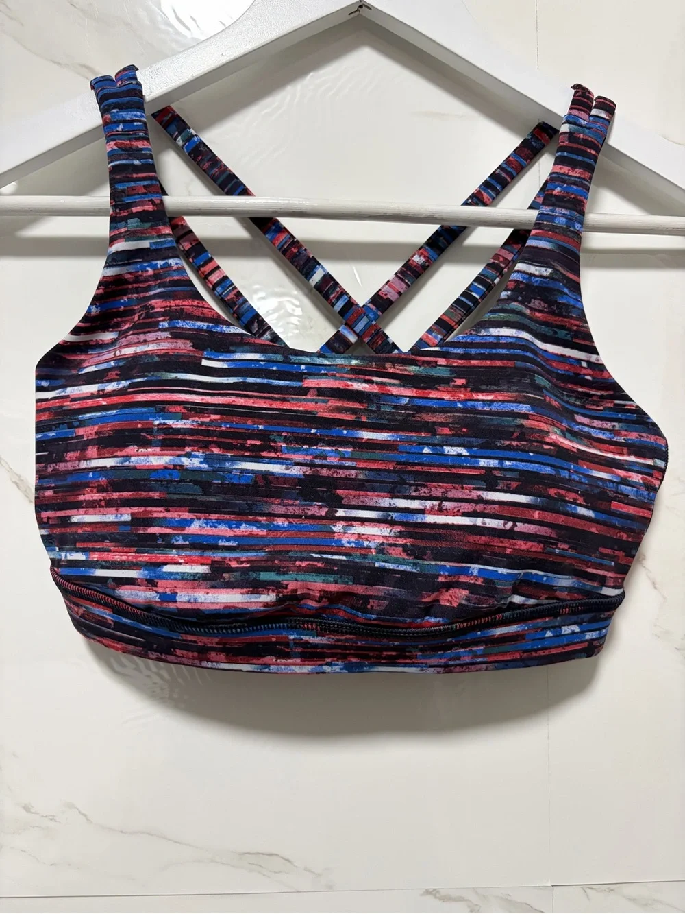 Lululemon Time To Sweat Bra Hinshu Alpine Multi Striped Size 6